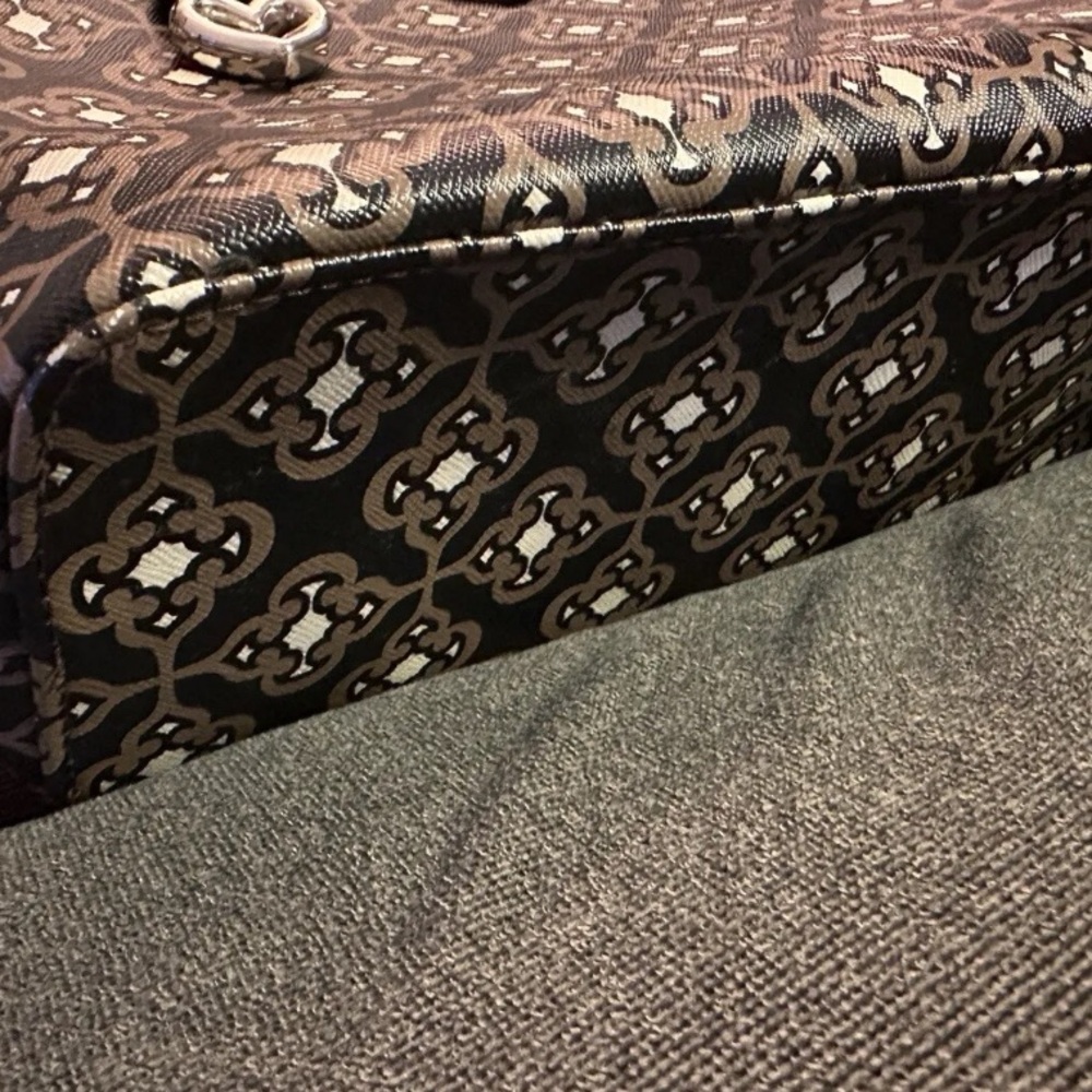 Brighton Handbag, Rich Brown Print w/leather Trim NWOT - Picture 6 of 12